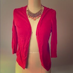 Coral/hot pink 3/4 sleeve old navy cardigan